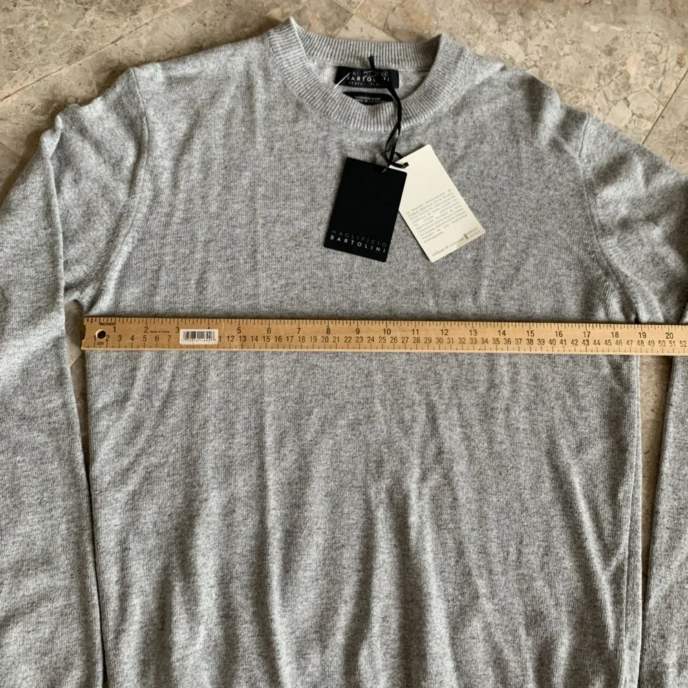 Maglificio Bartolini Cashmere Blend Sweater Men M Gray Crewneck Italy Luxury NWT